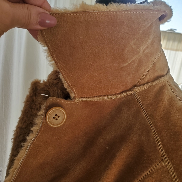 WINLET GENUINE 100 % LEATHER w/ SHEARLING LINED COAT - Picture 4 of 12